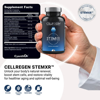 StemXR™ 90 Capsules | Amplify Stem Cells, Supercharge Energy, Rejuvenate Skin, and Transform Your Vitality Cellregen