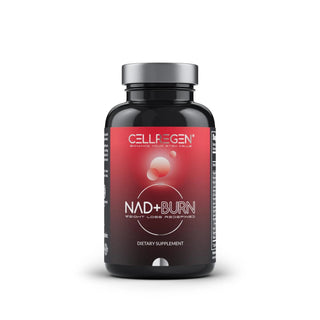 NAD+BURN® 60 Capsules bottle for weight loss, fat burning, energy boost, and anti-aging support.