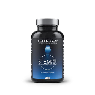 StemXR® bottle, dietary supplement to amplify stem cells, boost energy, and rejuvenate skin.