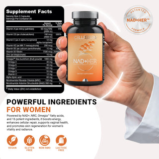 NAD+HER™  90 Capsules |Radiant Beauty & Anti-Aging Power: Boost NAD+, Glutathione, Skin Hydration & DNA Repair Cellregen