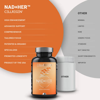 NAD+HER™  90 Capsules |Radiant Beauty & Anti-Aging Power: Boost NAD+, Glutathione, Skin Hydration & DNA Repair Cellregen